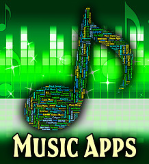 Image showing Music Apps Shows Sound Tracks And Acoustic
