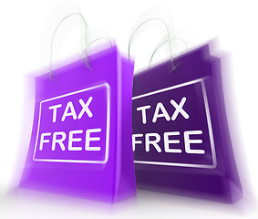 Image showing Tax Free Shopping Bag Represents Duty Exempt Discounts