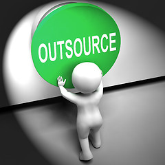 Image showing Outsource Pressed Means Freelancer Or Independent Worker