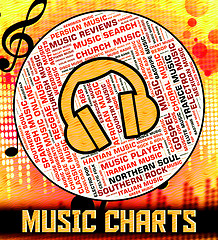 Image showing Chart Music Represents Top Twenty And Audio