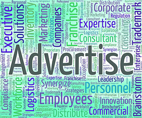 Image showing Advertise Word Indicates Advertising Promotion And Ads