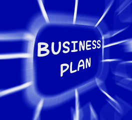 Image showing Business Plan Diagram Displays Company Organization And Strategy