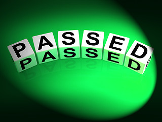 Image showing Passed Dice Refer to Satisfied Verified and Excellent Assurance