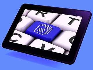 Image showing  Files Key Tablet Shows Download Or Upload File