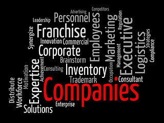 Image showing Companies Word Indicates Corporations Wordcloud And Company