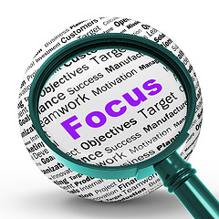 Image showing Focus Magnifier Definition Shows Concentration And Targeting