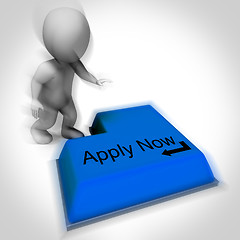 Image showing Apply Now Keyboard Means Job Vacancy And Recruitment