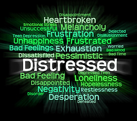 Image showing Distressed Word Shows Distressing Desperate And Wordcloud