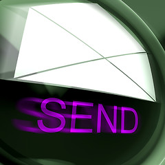 Image showing Send Postage Means Email Or Post To Recipient