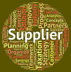 Image showing Supplier Word Indicates Wholesale Supply And Wordclouds