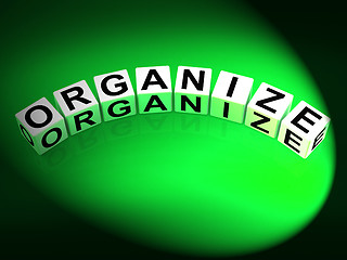 Image showing Organize Dice Represent Organization Management and Established 