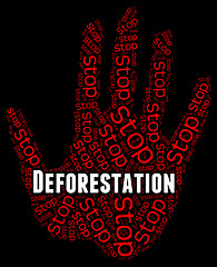 Image showing Stop Deforestation Means Cut Down And Caution