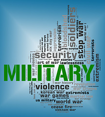Image showing Military Word Shows Armed Forces And Army