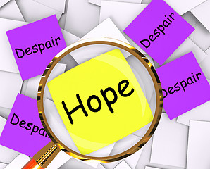 Image showing Hope Despair Post-It Papers Show Longing And Desperation