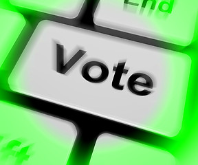 Image showing Vote Keyboard Shows Options Voting Or Choice