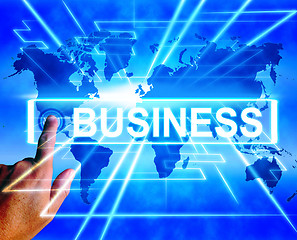 Image showing Business Map Displays Worldwide Commerce or Internet Company