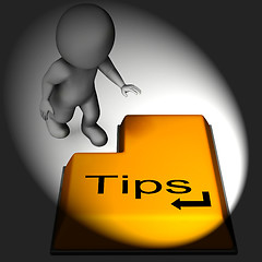 Image showing Tips Keyboard Means Online Guidance And Suggestions