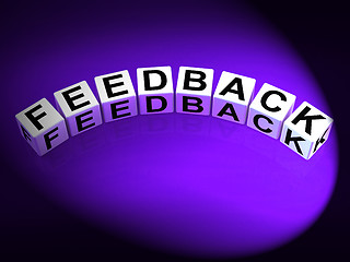 Image showing Feedback Dice Means Comment Evaluate and Review