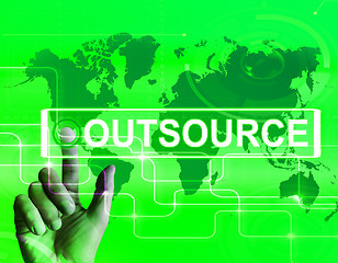 Image showing Outsource Map Displays International Subcontracting or Outsourci