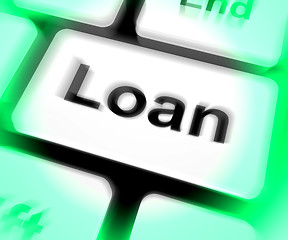 Image showing Loan Keyboard Means Lending Or Providing Advance