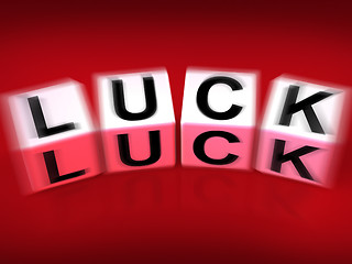 Image showing Luck Blocks Displays Fortune Destiny or Luckiness