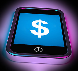 Image showing Dollar Sign On Mobile Shows $ Currency