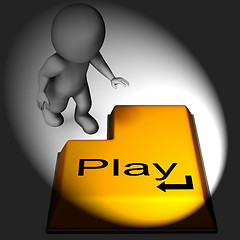 Image showing Play Keyboard Means Online Playing And Entertainment