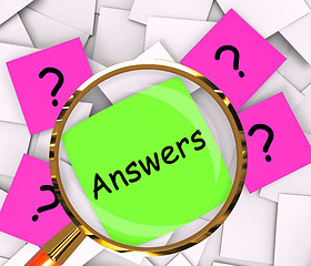 Image showing Questions Answers Post-It Papers Show Asking And Finding Out