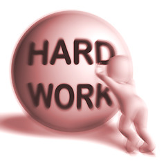 Image showing Hard Work Uphill Sphere Shows Difficult Working Labour