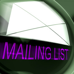 Image showing Mailing List Postage Means Contacts Or Email Database