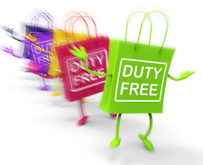 Image showing Duty Free Shopping Bags Show Tax Exempt Discounts