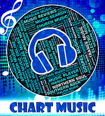 Image showing Music Charts Represents Top Twenty And Harmonies