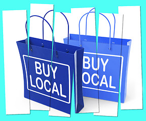 Image showing Buy Local Shopping Bags Promote Buying Products Locally