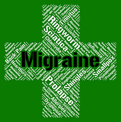 Image showing Migraine Word Means Neurological Disease And Affliction