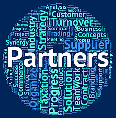 Image showing Partners Word Means Work Together And Cooperation