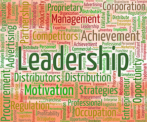 Image showing Leadership Word Shows Directing Manage And Management