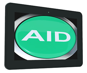 Image showing Aid Tablet Means Help Assist Or Rescue