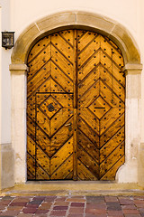 Image showing Old wooden door