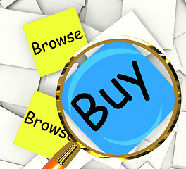 Image showing Browse Buy Post-It Papers Show Shopping Around And Purchasing