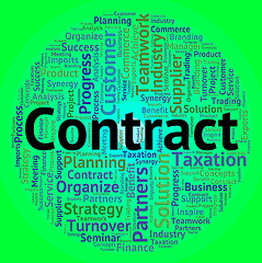 Image showing Contract Word Represents Commitment Agreements And Contractual