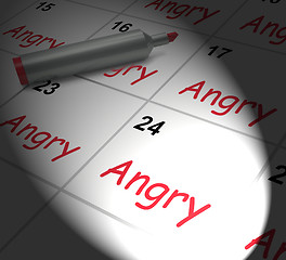 Image showing Angry Calendar Displays Fury Rage And Resentment