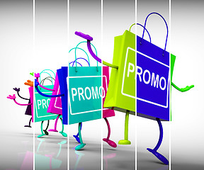 Image showing Promo Shopping Bags Show Discount Reduction or Sale