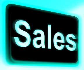 Image showing Sales Sign Shows Promotions And Deals