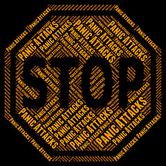 Image showing Stop Panic Indicates Danger Prohibited And Control