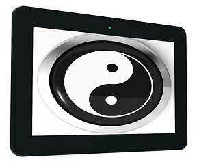 Image showing Ying Yang Tablet Means Spiritual Peace Harmony