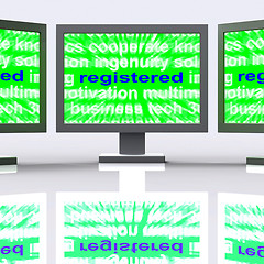 Image showing Registered Monitors Means Signed Up Or Patented