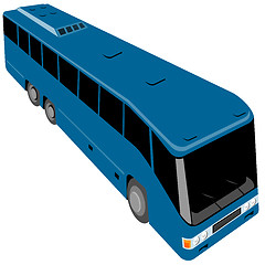 Image showing Blue coach bus