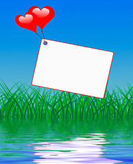 Image showing Heart Balloons On Note Displays Affection And Passion