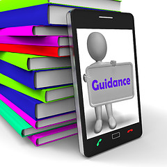 Image showing Guidance Phone Shows Advice Supervision And Support