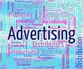 Image showing Advertising Word Shows Market Text And Wordclouds